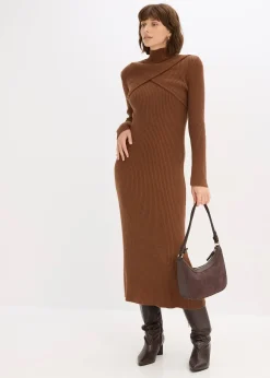 Robe en maille douce, viscose majoritaire