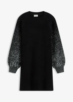 Robe en maille, effet brillant