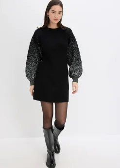 Robe en maille, effet brillant