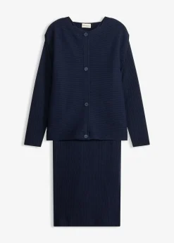 Robe en maille et gilet sans manches (ens. 2 pces)