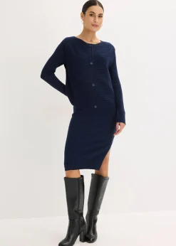 Robe en maille et gilet sans manches (ens. 2 pces)