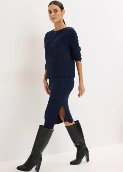 Robe en maille et gilet sans manches (ens. 2 pces)