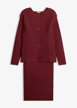 Robe en maille et gilet sans manches (ens. 2 pces)