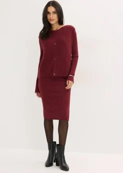 Robe en maille et gilet sans manches (ens. 2 pces)