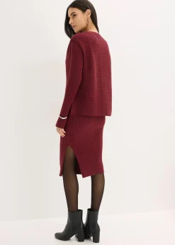 Robe en maille et gilet sans manches (ens. 2 pces)