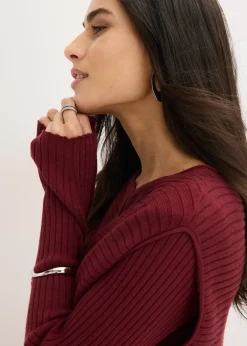 Robe en maille et gilet sans manches (ens. 2 pces)