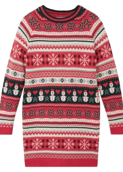 Robe en maille fille à motif hivernal