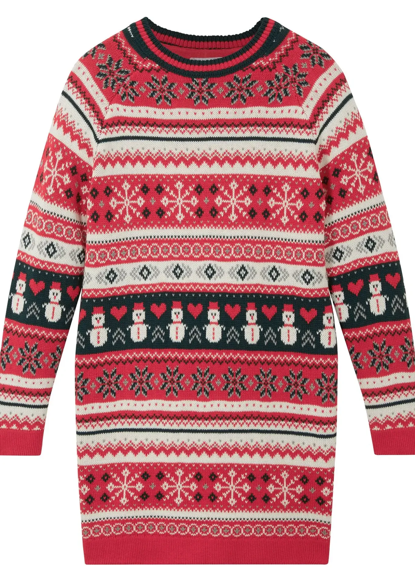 Robe en maille fille à motif hivernal