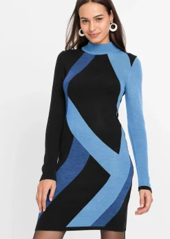 Robe en maille jacquard à rayures modernes