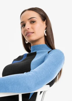 Robe en maille jacquard à rayures modernes