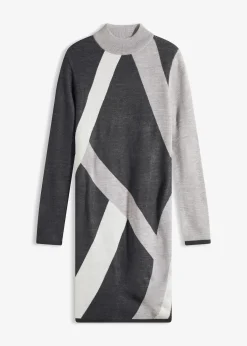 Robe en maille jacquard à rayures modernes