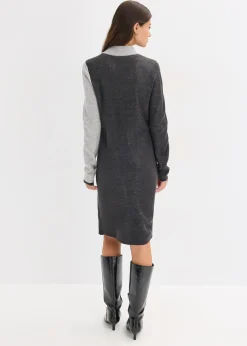 Robe en maille jacquard à rayures modernes