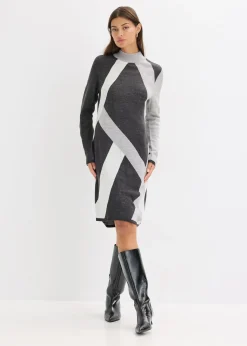 Robe en maille jacquard à rayures modernes