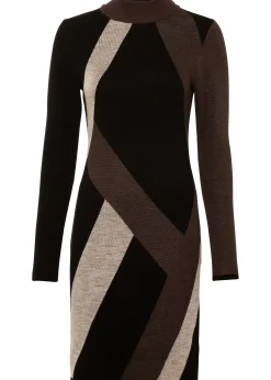 Robe en maille jacquard à rayures modernes