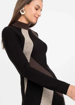 Robe en maille jacquard à rayures modernes