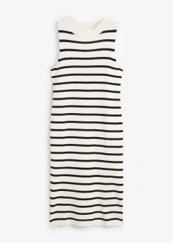 Robe en maille légère, rayée