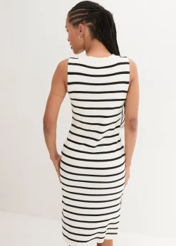 Robe en maille légère, rayée