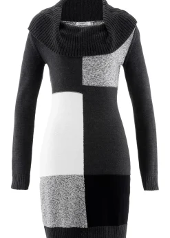 Robe en maille, manches longues, longueur genou