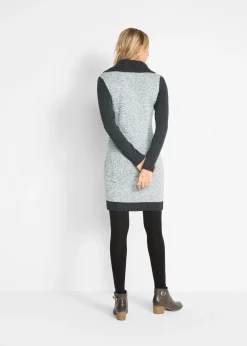 Robe en maille, manches longues, longueur genou