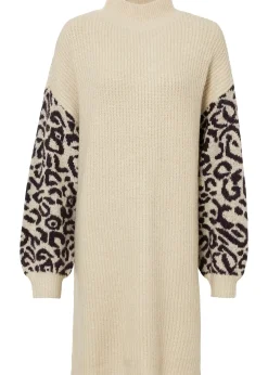 Robe en maille oversize avec motif léopard