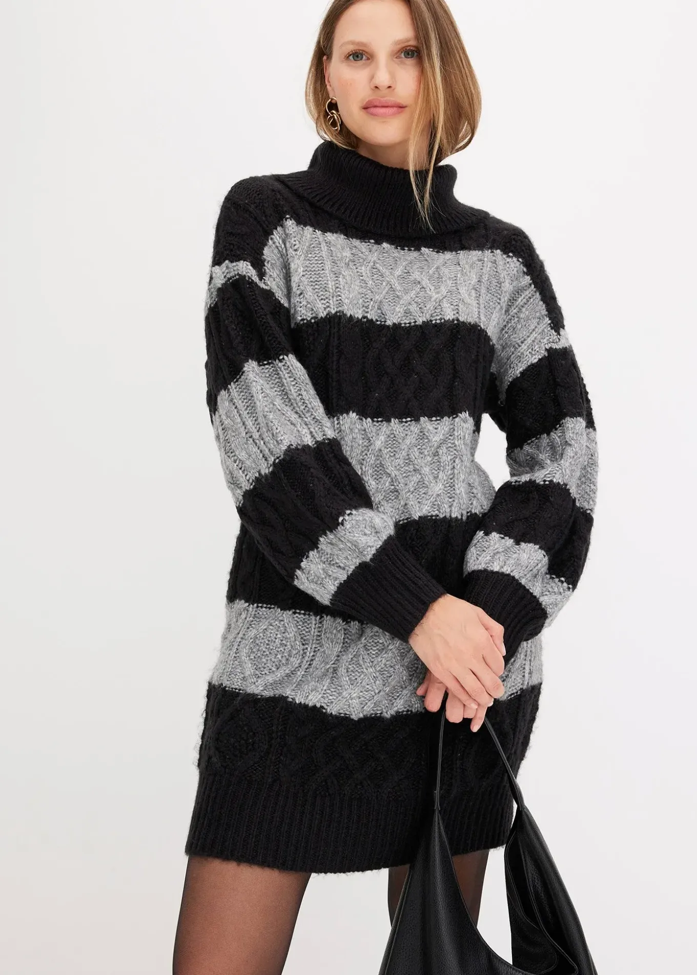 Robe en maille rayée