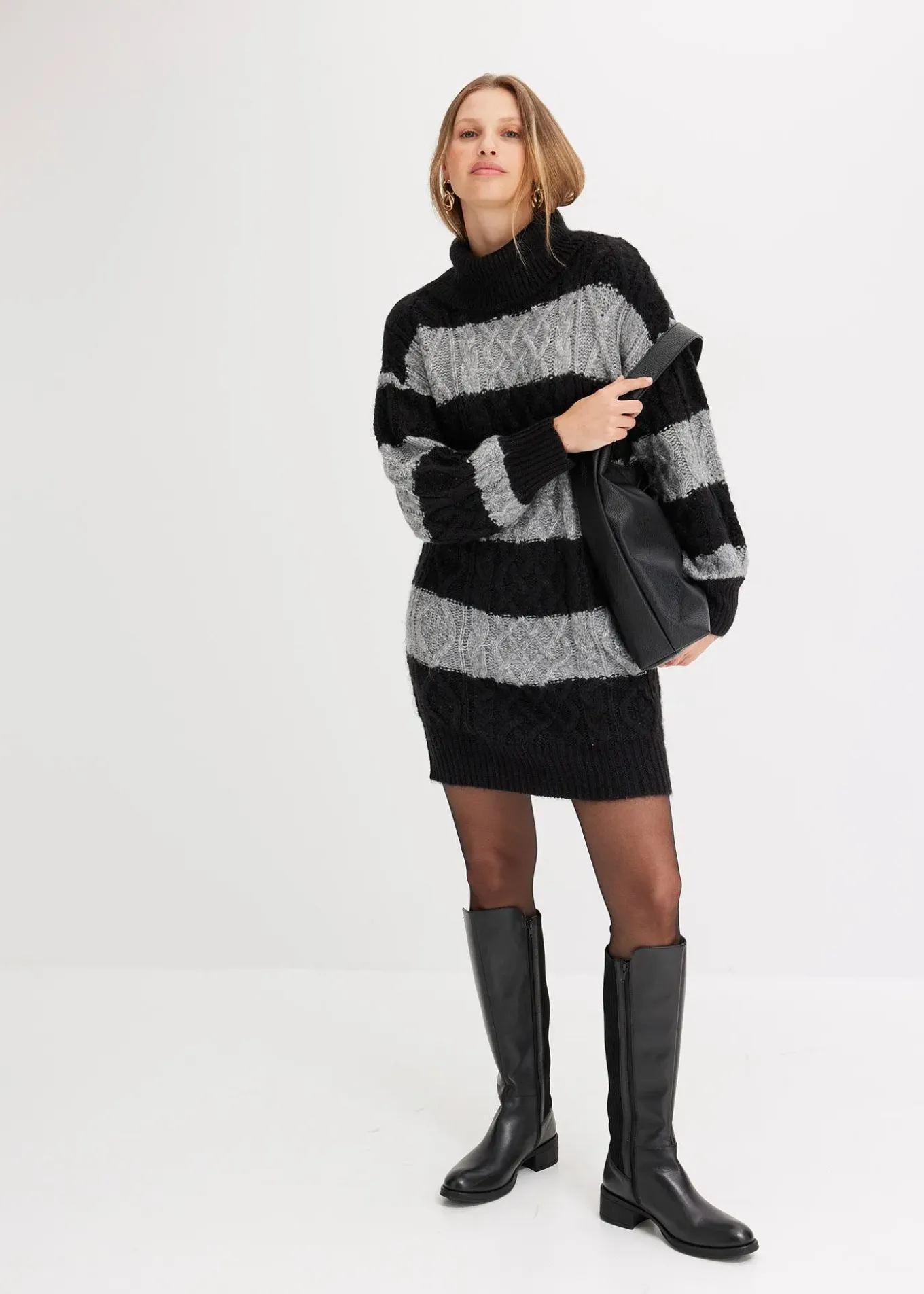 Robe en maille rayée