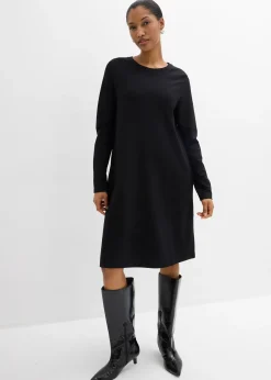 Robe en matière T-shirt, coupe trapèze