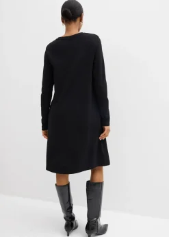 Robe en matière T-shirt, coupe trapèze