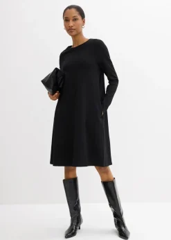 Robe en matière T-shirt, coupe trapèze