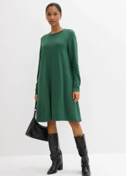 Robe en matière T-shirt, coupe trapèze