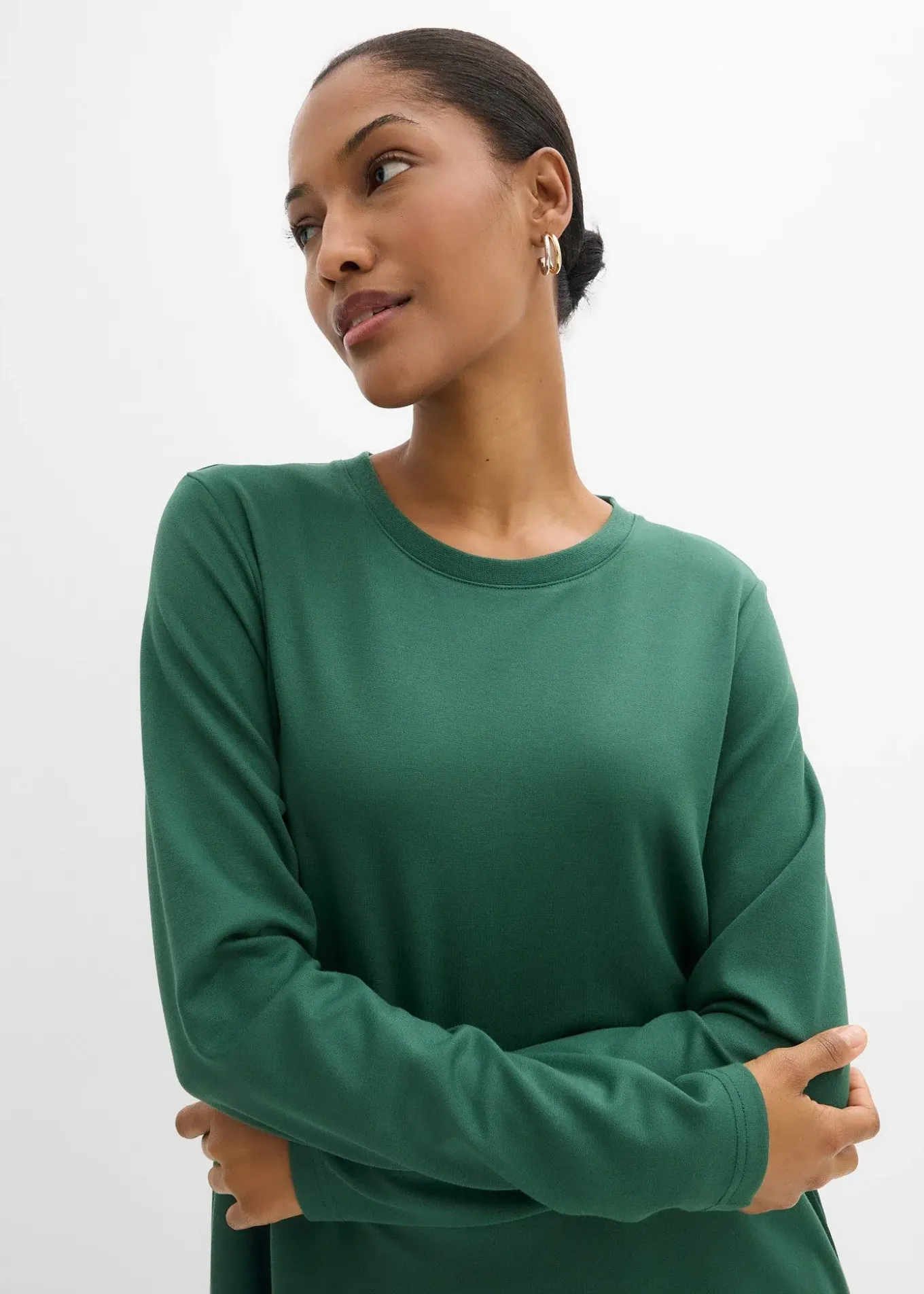 Robe en matière T-shirt, coupe trapèze