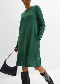 Robe en matière T-shirt, coupe trapèze