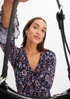 Robe en mesh à imprimé floral