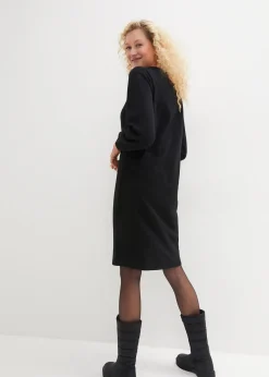 Robe en molleton avec manches ballon et fente