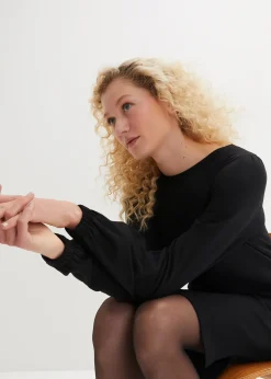 Robe en molleton avec manches ballon et fente