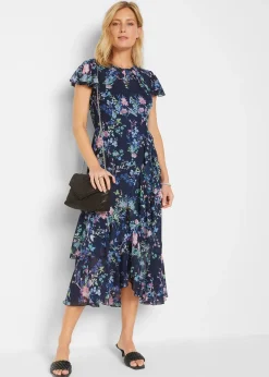 Robe en mousseline à manches papillon