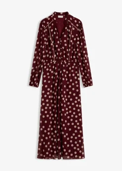 Robe en mousseline à passepoils contrastants