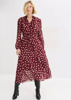 Robe en mousseline à passepoils contrastants