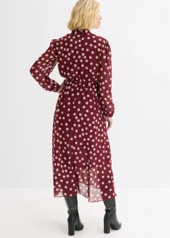 Robe en mousseline à passepoils contrastants