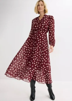 Robe en mousseline à passepoils contrastants