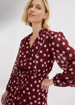 Robe en mousseline à passepoils contrastants