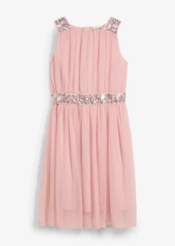 Robe en mousseline avec ceinture ornée de sequins