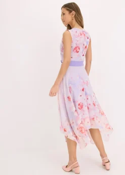 Robe en mousseline avec ceinture à nouer et jupe à pans