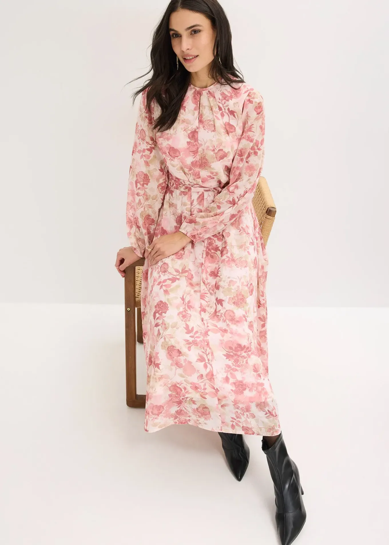 Robe en mousseline avec lien à nouer (ens. 2 pces)