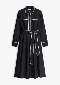 Robe en popeline de coton, sans repassage