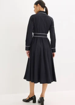 Robe en popeline de coton, sans repassage