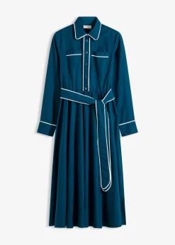 Robe en popeline de coton, sans repassage