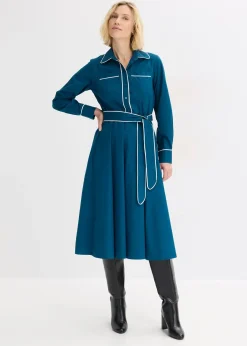 Robe en popeline de coton, sans repassage