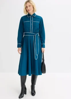 Robe en popeline de coton, sans repassage