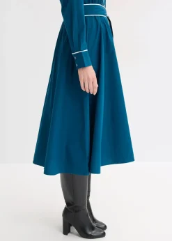 Robe en popeline de coton, sans repassage